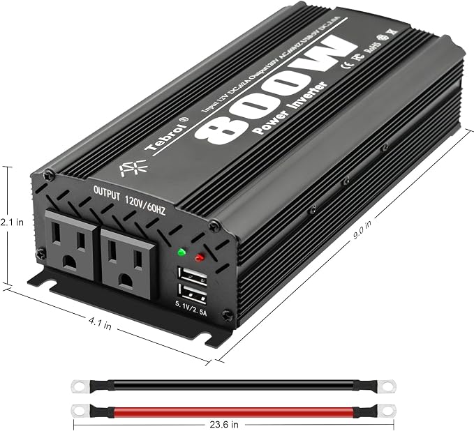 800W Power Inverter DC 12V to AC 110V Car Inverter Adapter Converter - Image 3