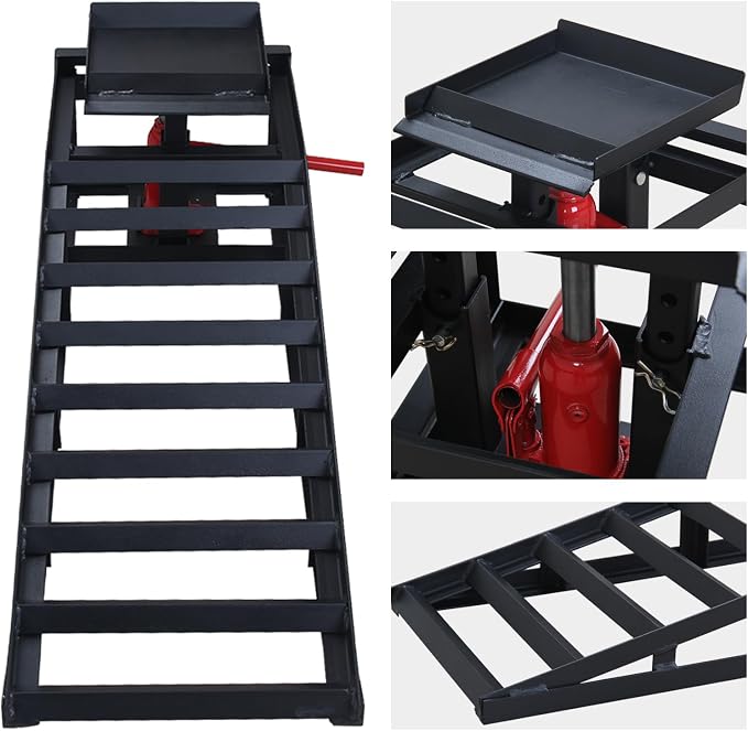 Hydraulic Car Ramps 11000lbs Low Profile Car Lift Service Ramps Truck Trailer - Image 4