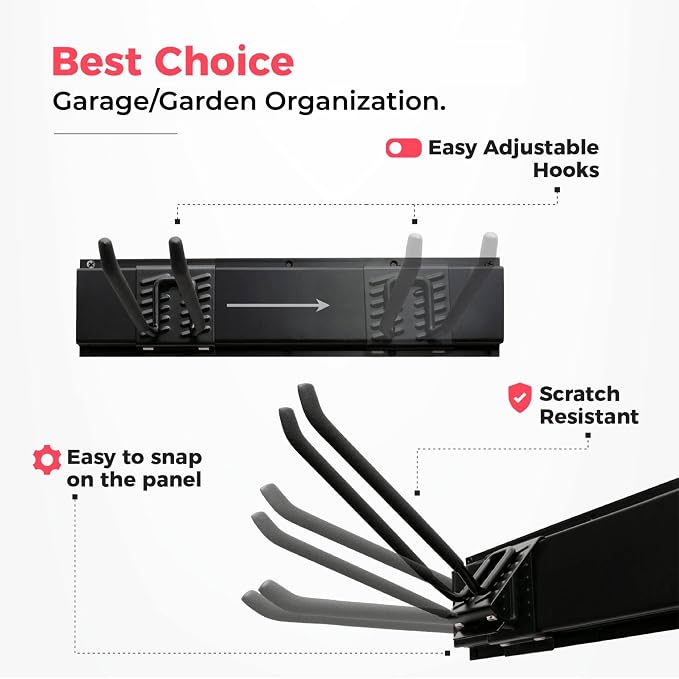 Garage Wall Organizer | 51" Heavy-Duty Tool Storage Rack | Adjustable - Image 3