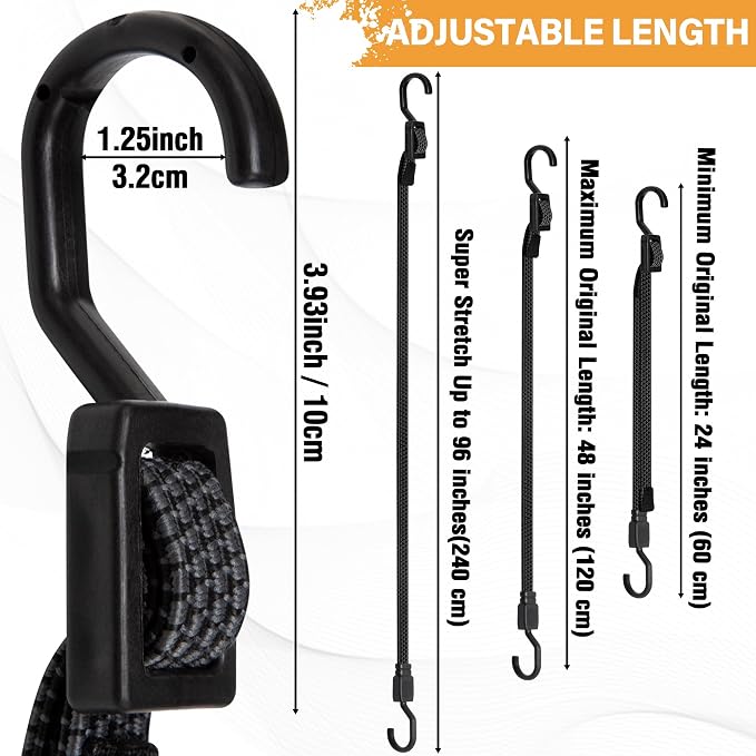 Bungee Cords, Flat Adjustable Bungee Cords - Image 2