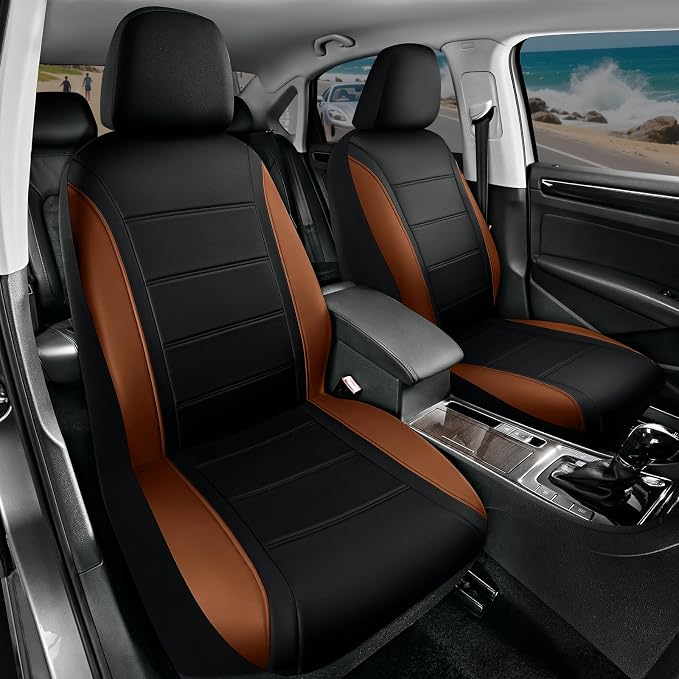 Road Comforts Leather Seat Covers, Breathable Car Seat Covers Front Seat - Image 2