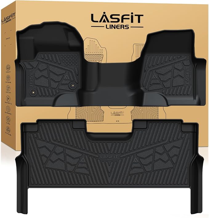LASFIT Floor Mats for Ford F250 F350 F450 2017-2025 Crew Cab Front Bench Seat | by LASFIT