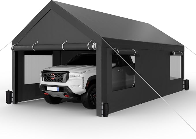 Shintenchi Carport 10' x 20' Heavy Duty Portable Garage, Carport Canopy by Shintenchi