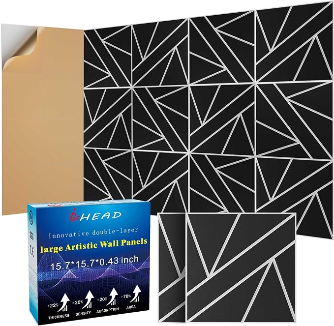 8 Pack 2-Layer Large Soundproof Wall Panels, 15.7 x 15.7 x 0.43 in Sound Proof by Staytunedforournewproduct