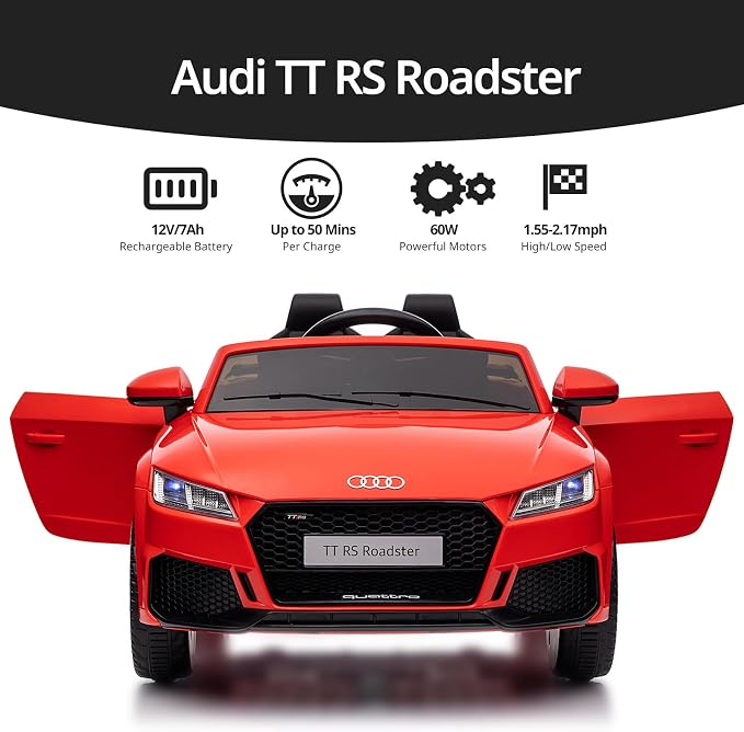 Electric Ride on Car for Kids, Licensed Audi 12V 7Ah Kids Ride-on Toy for - Image 5