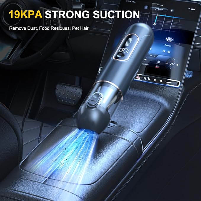 4-in-1 Handheld Cordless Car Vacuum – 19000PA, Brushless Motor, 2-in-1 Blow & - Image 2