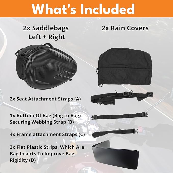 Motorcycle Saddlebags, 36L-58L Expandable Capacity, Motorcycle Panniers - Image 7