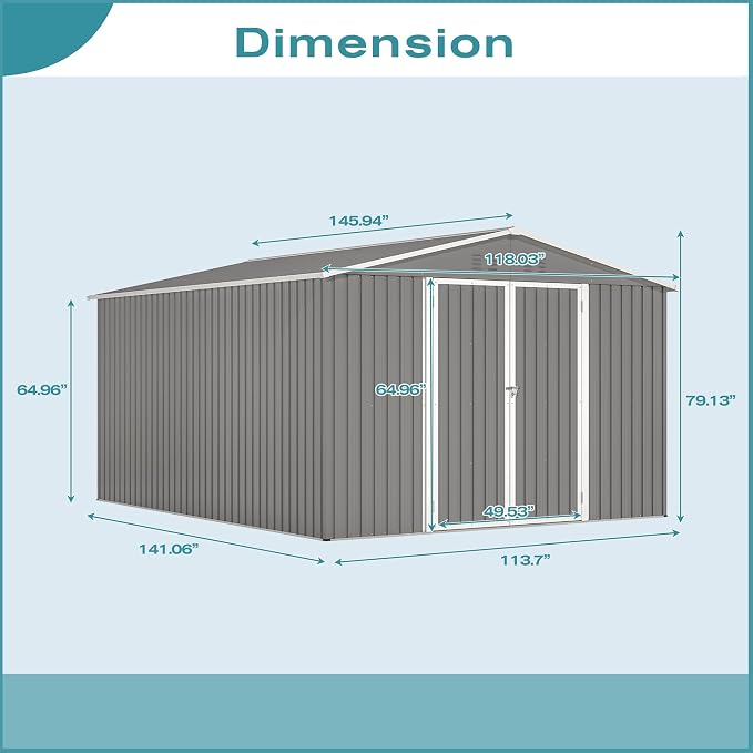 Large Outdoor Storage Shed, Utility Tool Shed Storage House - Image 2