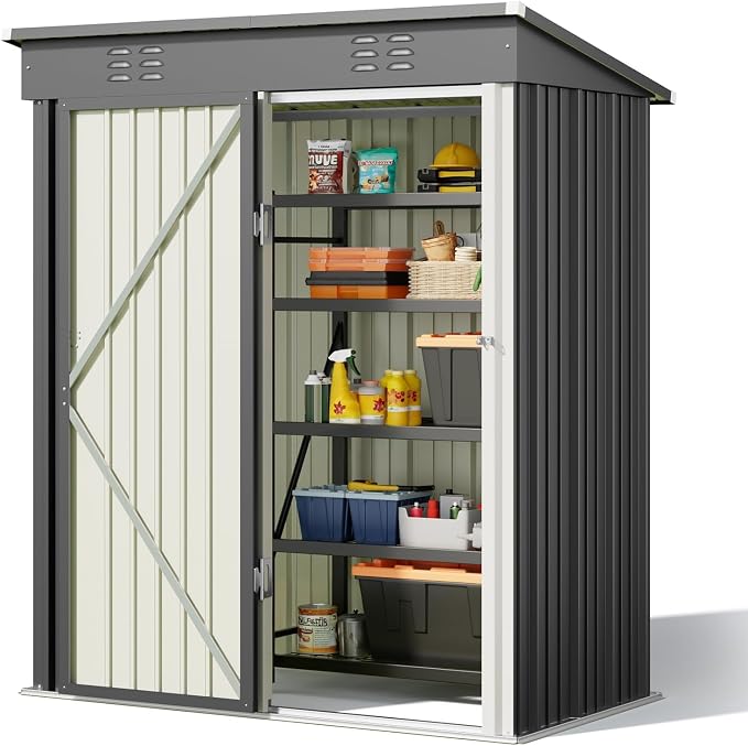 Bealife 5' x 3' Outdoor Storage Shed Clearance, Metal Outdoor Storage Cabinet - Image 9