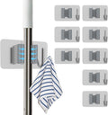 8 Pack Stainless Steel Mop Clips – Heavy Duty Wall Mounted Broom Holders by Unknown