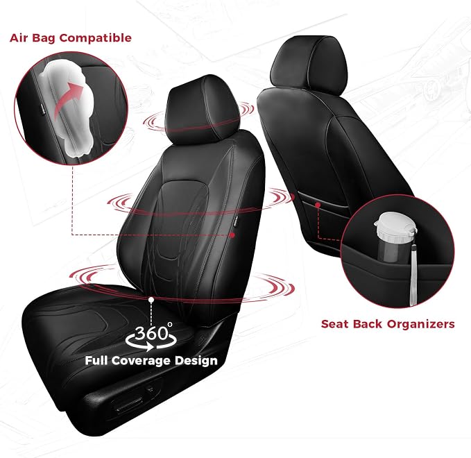 FREESOO Seat Covers for Honda CRV, Custom Fit Seat Covers Full Set, CRV LX EX - Image 3