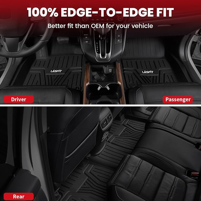 LASFIT Floor Mats & Trunk Mat for Honda CR-V 2017-2022, All Weather Protection - Image 5