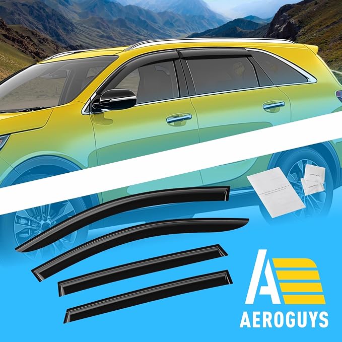 Extra Durable Window Deflectors Tape-On Window Visors Rain Guards Fit - Image 8