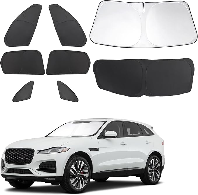 TINGLU Window Shades for Jaguar F-Pace 2016-2024 2025 Accessories Car Side Full by TINGLU