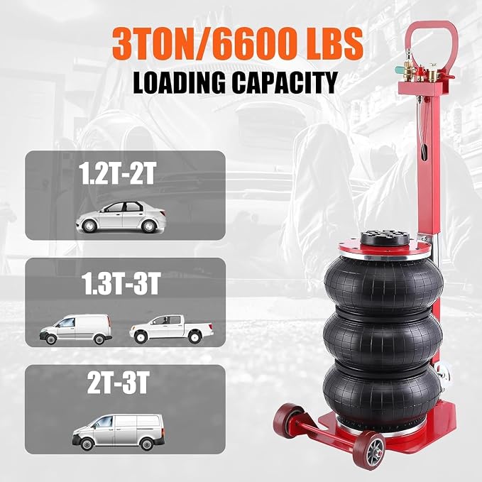 Air Jack, Heavy Duty 3 Ton/6600 lbs Air Bag Jack-3-Ply Pneumatic Lift up to - Image 2