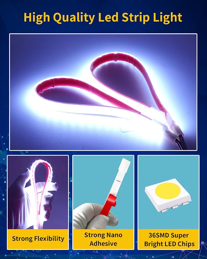 12V Led Strip Light, Car Interior Light Strip IP68 Waterproof Cuttable - Image 4