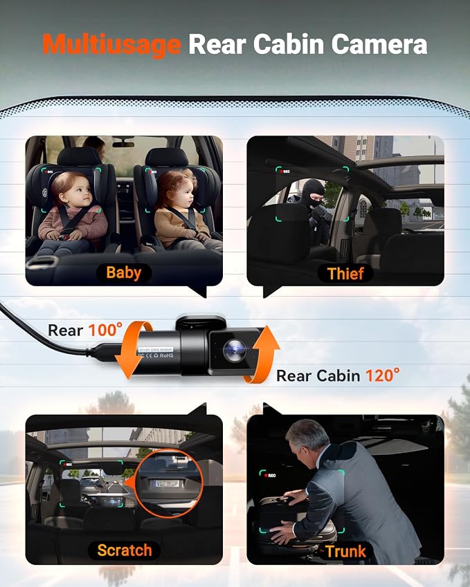 Vantrue N5S 4 Channel 360 Degree WiFi Dash Cam, STARVIS 2, IR Night Vision - Image 5