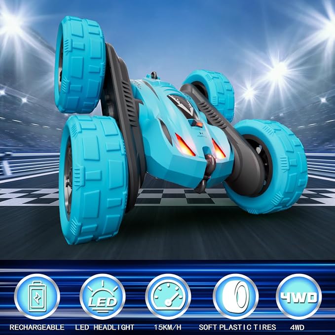 Remote Control Car for 6-12 Year Old Double Sided 360°Rotating 4WD RC Cars - Image 4