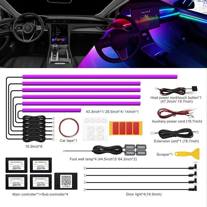 Acrylic Interior Car LED Strip Light - Image 4