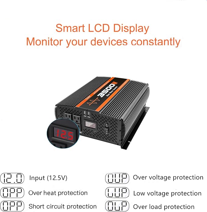 3500W Pure sine Wave Inverter 3500 watt Inverter 12 Volt Inverter RV Inverter - Image 5