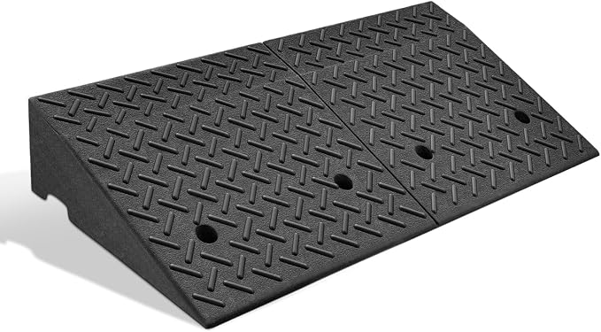 DNA MOTORING 1pcs 5.7" Rise Rubber Curb Ramp Heavy Duty Loading Driveway Ramp by DNAMOTORING
