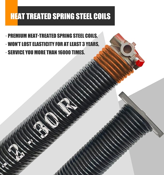 Garage Door Torsion Spring Set, Pair of 2" Electrophoresis Coated Garage Door - Image 2