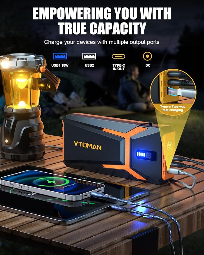 VTOMAN V10 3500A Jump Starter, Portable Car Starter 12V Lithium Jump Box - Image 5