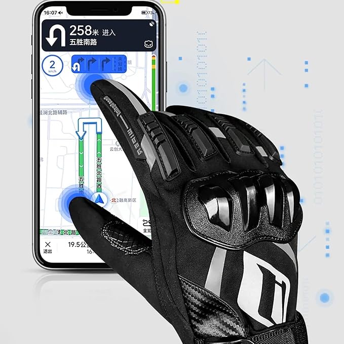 Motorcycle Gloves, Waterproof, Touch Screen, Men's Winter Gloves, Snowmobile - Image 5
