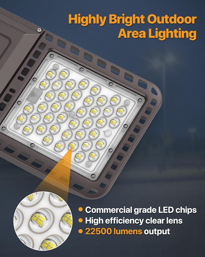 LED Parking Lot Lights 150W Slip Fitter Mount Outdoor Street Pole Light - Image 3