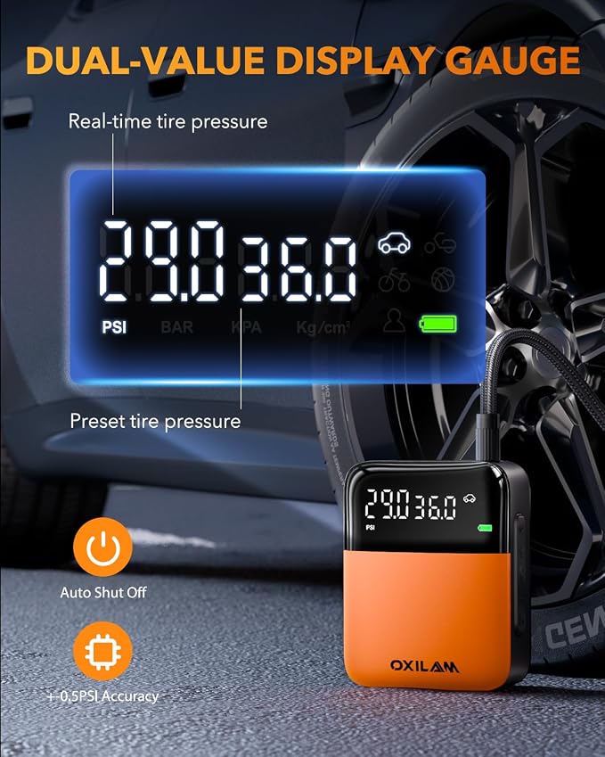 OXILAM C1 Tire Inflator Portable Air Compressor - Image 4