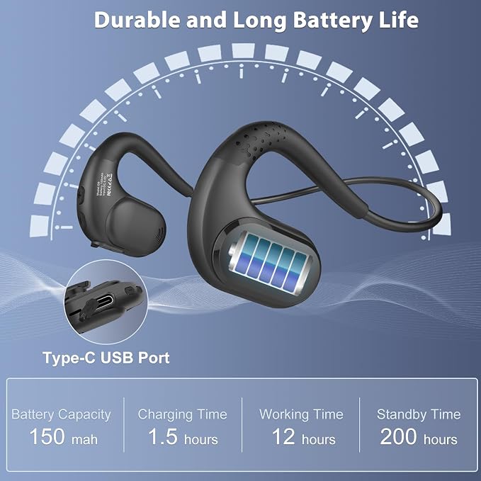 Trucker Bluetooth Headset, Open Ear Headphones - Image 7