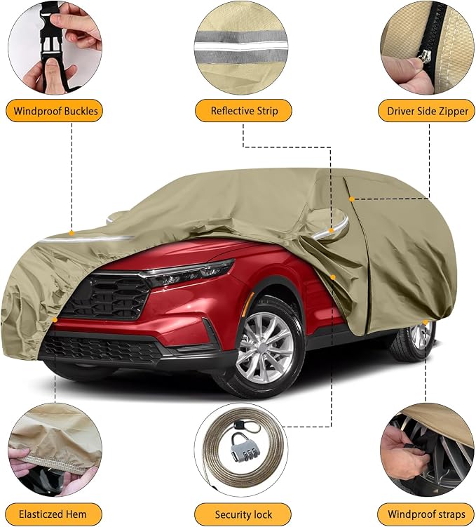Waterproof Car Covers Replace for 2002-2025 Honda CRV, Windproof Bands for Snow - Image 2