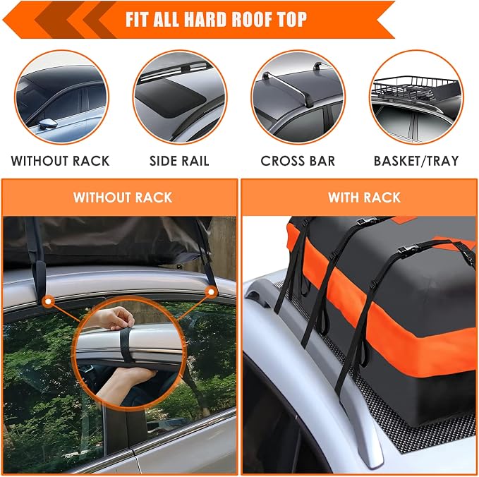 MeeFar Car Roof Bag XBEEK Rooftop top Cargo Carrier Bag Waterproof 15 Cubic feet - Image 3