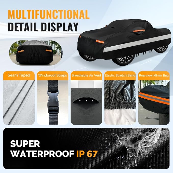 30 Layers Truck Car Cover for Automobiles All Weather Waterproof, Outdoor - Image 4