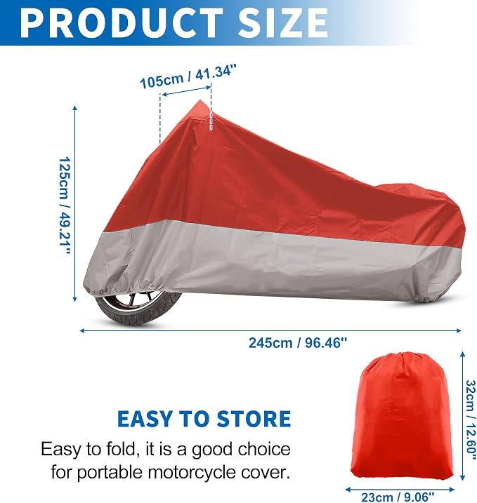 X AUTOHAUX Motorcycle Cover for Harley Davidson for Honda for Suzuki All Season - Image 2