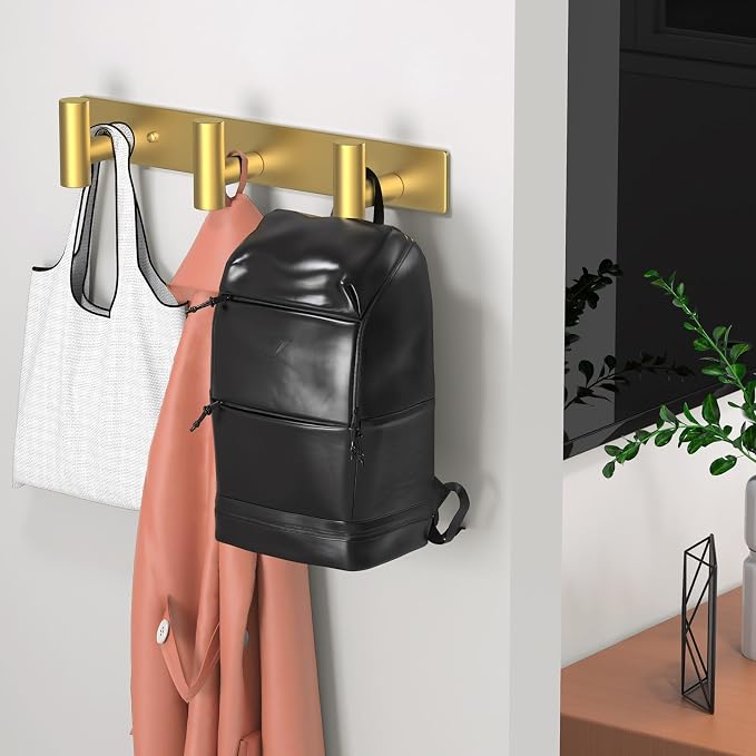 Wall Mounted Coat Rack-3 Hooks, Heavy Duty Stainless Steel Hook Rail - Image 2