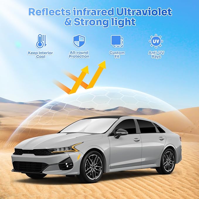 Sunshades for 2025 2026 Kia K4 Accessories Windshield Sun Shade Side Rear - Image 2
