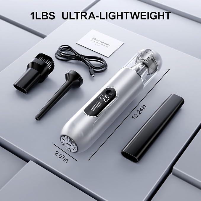 Cordless Handheld Car Vacuum, 16000PA 2-in-1 Blow & Suction, Brushless Motor - Image 9