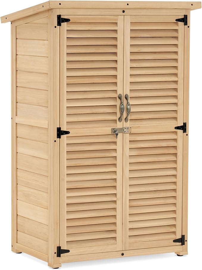 MCombo Outdoor Storage Cabinet, Wooden Storage Shed by MCombo