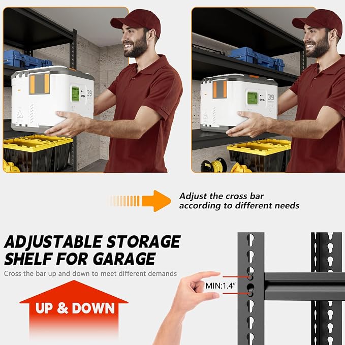 78” H x 55”W x 24”D Metal Garage Shelving, Adjustable 5 - Image 4