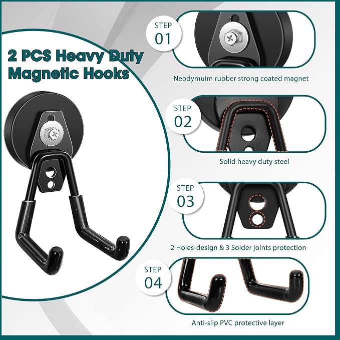 2 Pcs Storage Utility Magnets Hanging Hook - Image 4