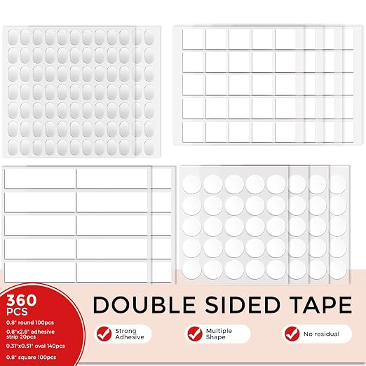 360pcs Nano Double Sided Tape for Wall 0.8" Sticky Dots Mounting Putty Two by Fengnuo