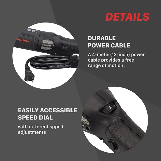 Maxshine M15 Pro Dual Action Polisher | 15mm Throw, Ergonomic Grip, Low - Image 8