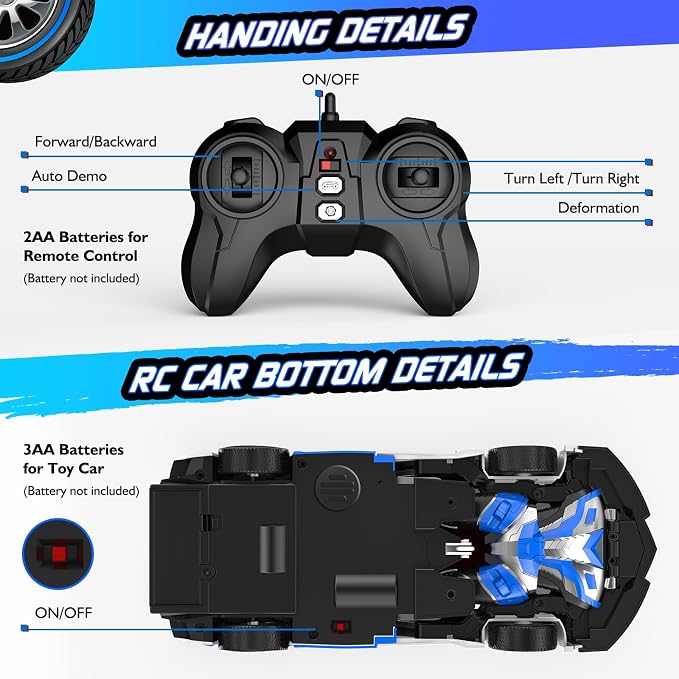 Remote Control Car for Boys 4-7, 2.4GHz RC Car 1:18 Scale, One-Button - Image 5