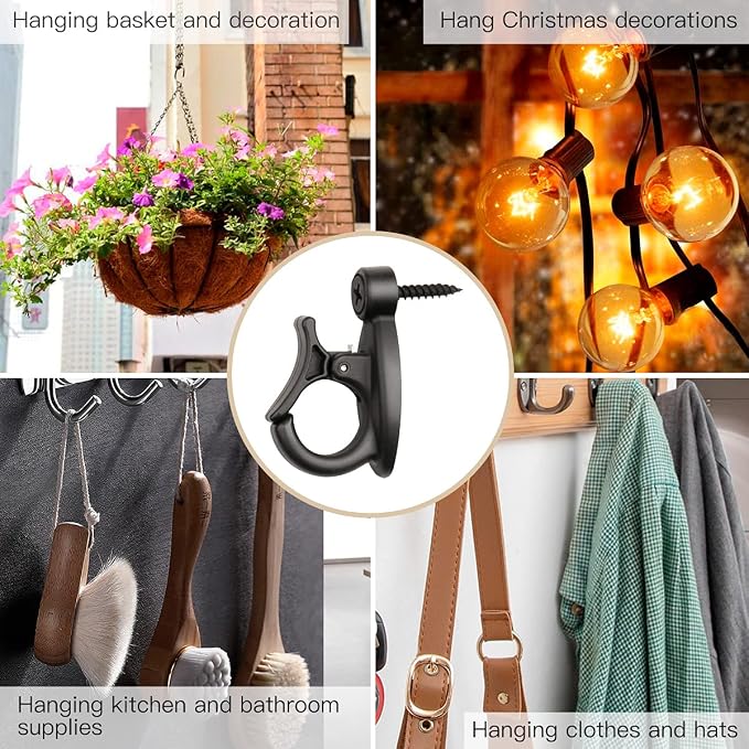 Elrswy 40Pack, Light Hanger Hooks, String Light Hooks, Screw-in Hooks - Image 7