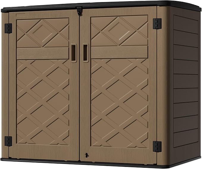 Resin Outdoor Storage Shed, Outdoor Storage Box Waterproof by Mrosaa