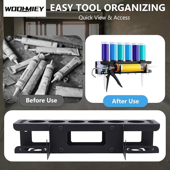 Caulking Tool Holder, Caulking Tool Storage Rack, Wall Mounted Caulk Tube - Image 7