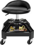 Garage Shop Rolling Seat, Heavy Duty Adjustable Rolling Mechanic Stool by RCIACRHT