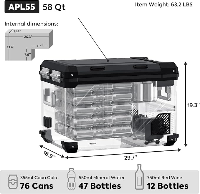 ICECO APL55 Dual Zone Portable Refrigerator Freezer Bluetooth Controlled - Image 2