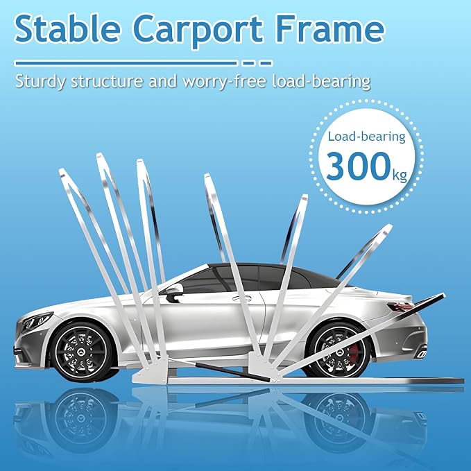 Heavy Duty Carport, Semi-Automatic Retractable Garage, Stainless Steel Folding - Image 3
